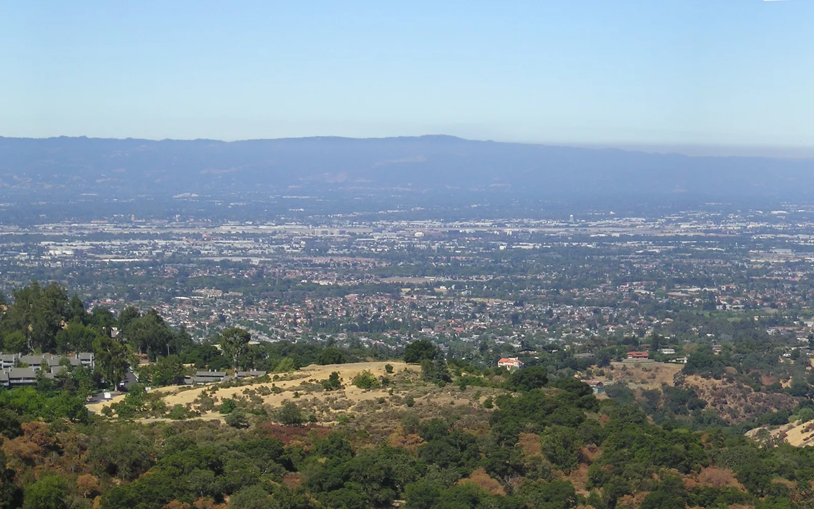 Panoramic view of Silicon Valley from Alum Rock Park in San Jose